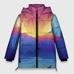 Куртка зимняя женская Красочные Горы, цвет: 3D-черный