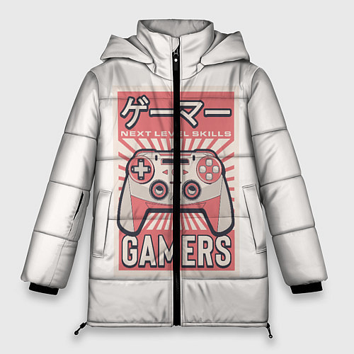 Женская зимняя куртка Геймпад геймера Japan gamer / 3D-Черный – фото 1