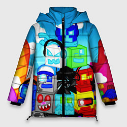 Куртка зимняя женская Geometry Dash, цвет: 3D-черный