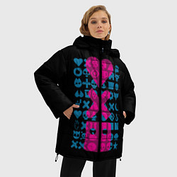 Куртка зимняя женская Любовь Смерть Роботы, цвет: 3D-черный — фото 2