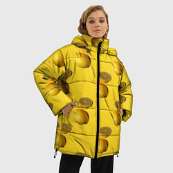 Куртка зимняя женская Летние лимоны, цвет: 3D-черный — фото 2