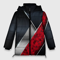 Женская зимняя куртка 3D BLACK AND RED METAL