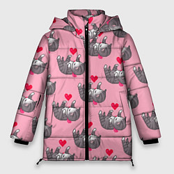 Куртка зимняя женская Пиксельные котики, цвет: 3D-светло-серый