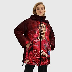 Куртка зимняя женская Cristiano Ronaldo Portugal, цвет: 3D-черный — фото 2
