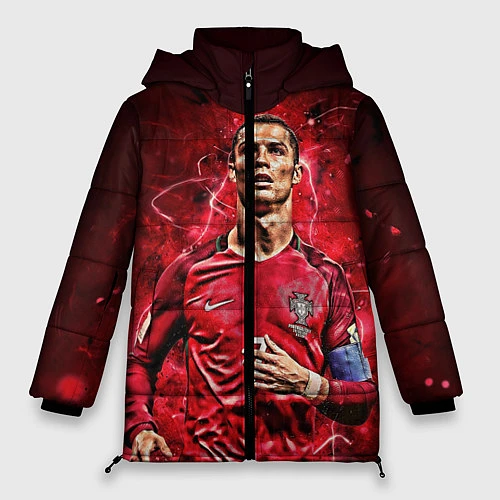 Женская зимняя куртка Cristiano Ronaldo Portugal / 3D-Черный – фото 1