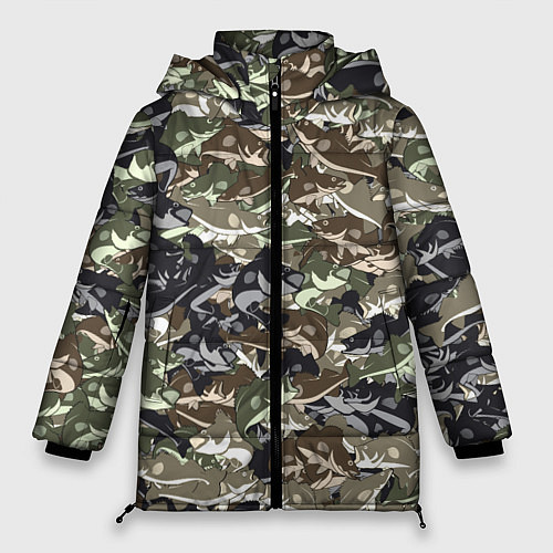 Женская зимняя куртка Камуфляж для рыбака / 3D-Черный – фото 1