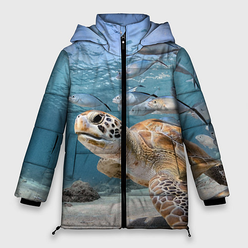 Женская зимняя куртка Морская черепаха / 3D-Черный – фото 1