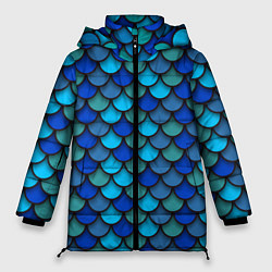 Куртка зимняя женская Чешуя рыбы, цвет: 3D-черный