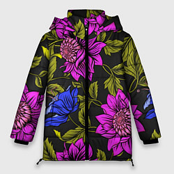 Куртка зимняя женская Цветочный Паттерн, цвет: 3D-красный