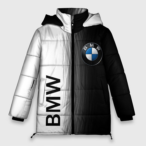 Женская зимняя куртка Black and White BMW / 3D-Красный – фото 1