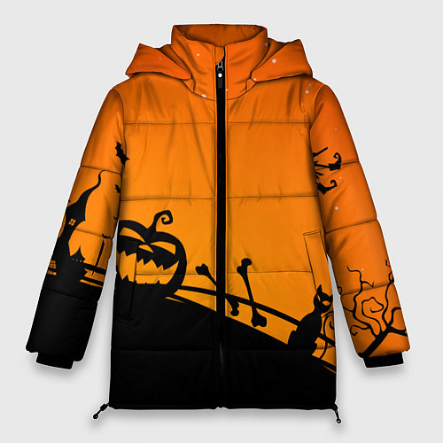Женская зимняя куртка Хэллоуин / 3D-Черный – фото 1