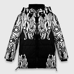 Куртка зимняя женская Абстракция, круги, линии,, цвет: 3D-светло-серый