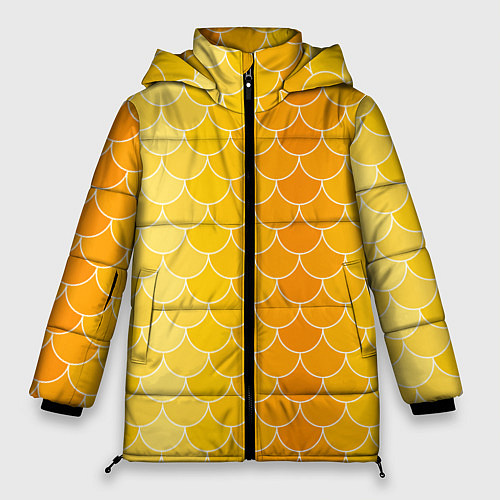 Женская зимняя куртка Желтая чешуя / 3D-Черный – фото 1