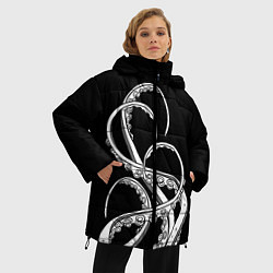 Куртка зимняя женская Octopus Black and White, цвет: 3D-черный — фото 2