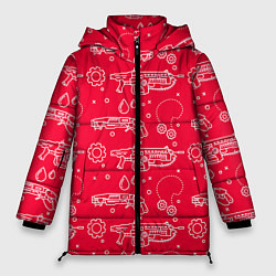 Куртка зимняя женская Gears pattern, цвет: 3D-светло-серый