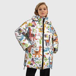 Куртка зимняя женская Ламы, цвет: 3D-светло-серый — фото 2