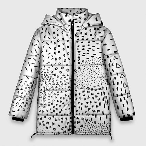Женская зимняя куртка Абстракция / 3D-Черный – фото 1
