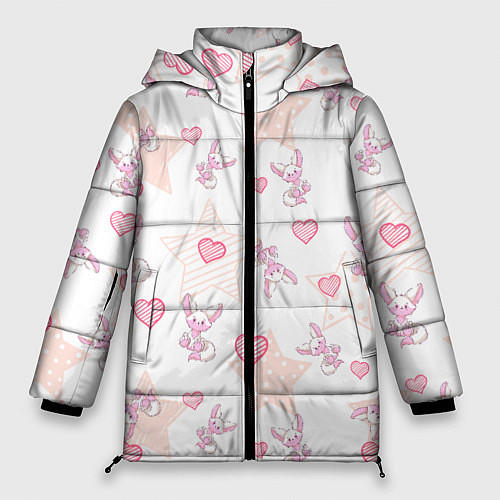 Женская зимняя куртка Лисички / 3D-Черный – фото 1