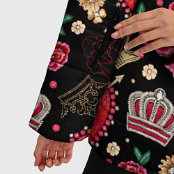 Куртка зимняя женская Корона и розы, цвет: 3D-черный — фото 2