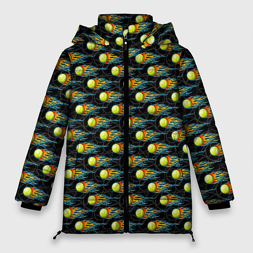 Женская зимняя куртка Теннисные Мячики / 3D-Черный – фото 1
