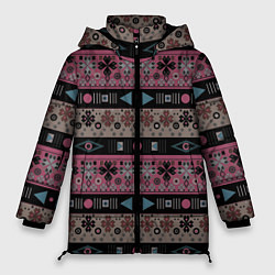Женская зимняя куртка Этнический полосатый орнамент
