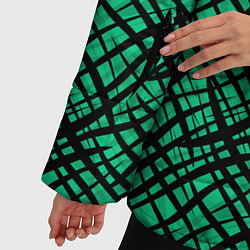 Куртка зимняя женская Абстрактный зелено-черный узор, цвет: 3D-светло-серый — фото 2
