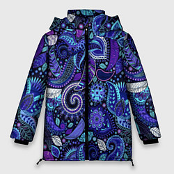 Женская зимняя куртка Цветочная роспись