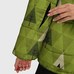 Куртка зимняя женская Лес Текстура, цвет: 3D-черный — фото 2
