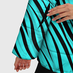 Куртка зимняя женская Абстратный полосатый узор, цвет: 3D-черный — фото 2