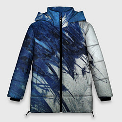 Женская зимняя куртка Серо-синее абстрактное