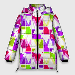 Куртка зимняя женская Абстрактный яркий узор, цвет: 3D-черный