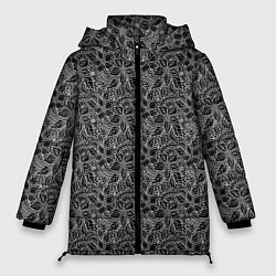 Женская зимняя куртка Черно-белый ажурный узор