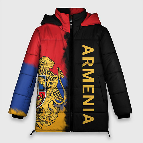 Женская зимняя куртка Armenia Flag and emblem / 3D-Черный – фото 1