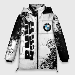 Куртка зимняя женская BMW БМВ РАЗРЕЗАННОЕ ЛОГО, цвет: 3D-черный