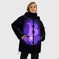 Куртка зимняя женская BITCOIN IN HAND БИТКОИН, цвет: 3D-светло-серый — фото 2