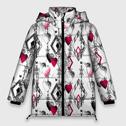 Куртка зимняя женская Абстрактный современный узор, цвет: 3D-черный