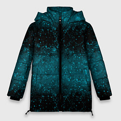Женская зимняя куртка Черно-синие блестки