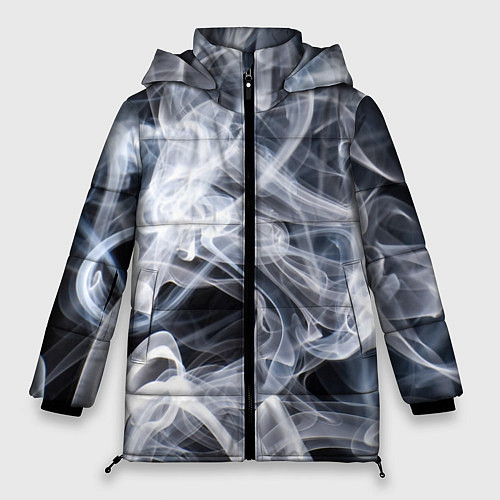 Женская зимняя куртка Графика дыма / 3D-Черный – фото 1