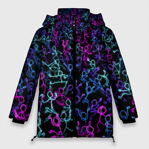 Женская зимняя куртка Neon Rave Party / 3D-Светло-серый – фото 1