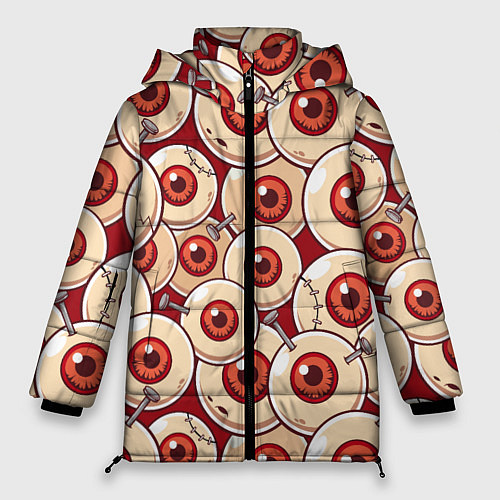 Женская зимняя куртка Zombie Глаза / 3D-Черный – фото 1