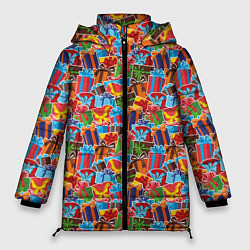 Куртка зимняя женская Подарки на Праздник, цвет: 3D-черный