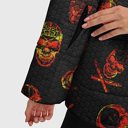 Куртка зимняя женская Огненные черепа Carbon, цвет: 3D-черный — фото 2