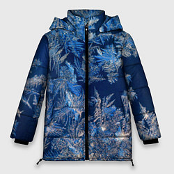 Куртка зимняя женская Снежинки макро snowflakes macro, цвет: 3D-черный