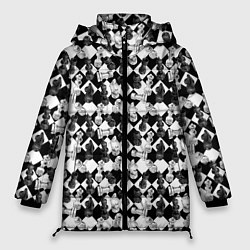 Женская зимняя куртка Шахматы на шахматной доске