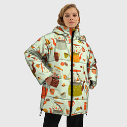 Куртка зимняя женская Осенние чаепитие, цвет: 3D-черный — фото 2