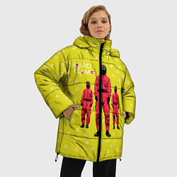 Куртка зимняя женская Игра в кальмара Рабочие, цвет: 3D-черный — фото 2