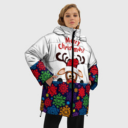 Куртка зимняя женская Merry Christmas оленёнок, цвет: 3D-черный — фото 2
