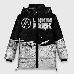 Куртка зимняя женская Линкин Парк Лого Рок ЧБ Linkin Park Rock, цвет: 3D-черный