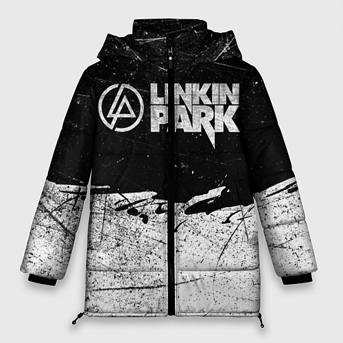 Женская зимняя куртка Линкин Парк Лого Рок ЧБ Linkin Park Rock / 3D-Черный – фото 1