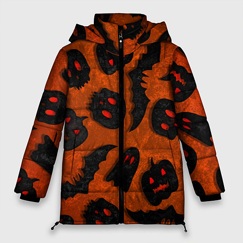 Женская зимняя куртка Halloween print / 3D-Черный – фото 1